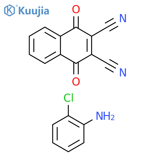 2,3-Naphthalenedicarbonitrile, 1,4-dihydro-1,4-dioxo-, compd. with 2-chlorobenzenamine (1:1) structure