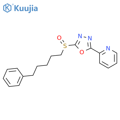Pyridine, 2-[5-[(5-phenylpentyl)sulfinyl]-1,3,4-oxadiazol-2-yl]- structure