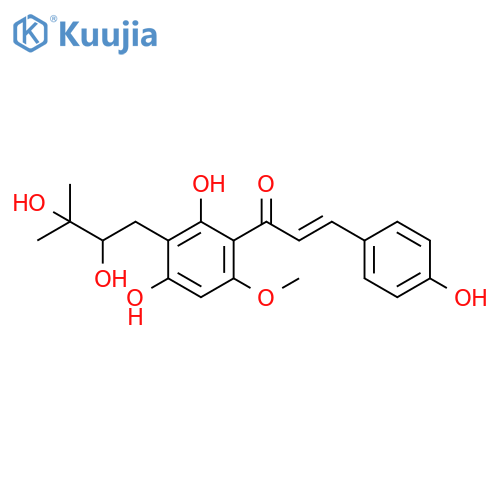 2-Propen-1-one,1-[3-(2,3-dihydroxy-3-methylbutyl)-2,4-dihydroxy-6-methoxyphenyl]-3-(4-hydroxyphenyl)-, (2E)- structure