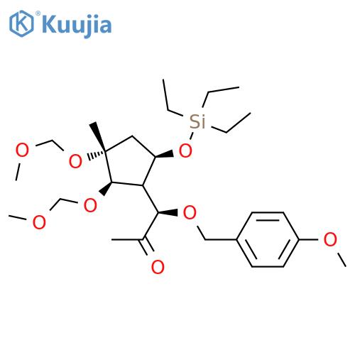 2-Propanone,  1-[(1R,2R,3R,5R)-2,3-bis(methoxymethoxy)-3-methyl-5-[(triethylsilyl)oxy  ]cyclopentyl]-1-[(4-methoxyphenyl)methoxy]-, (1R)- structure