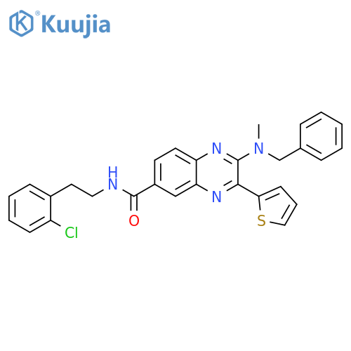 6-Quinoxalinecarboxamide, N-[2-(2-chlorophenyl)ethyl]-2-[methyl(phenylmethyl)amino]-3-(2-thienyl)- structure