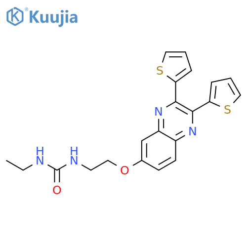 Urea, N-[2-[(2,3-di-2-thienyl-6-quinoxalinyl)oxy]ethyl]-N'-ethyl- structure