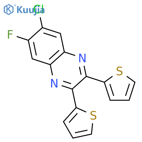 QUINOXALINE, 6-CHLORO-7-FLUORO-2,3-DI-2-THIENYL- structure
