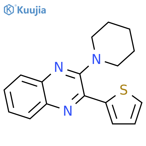 Quinoxaline, 2-(1-piperidinyl)-3-(2-thienyl)- structure