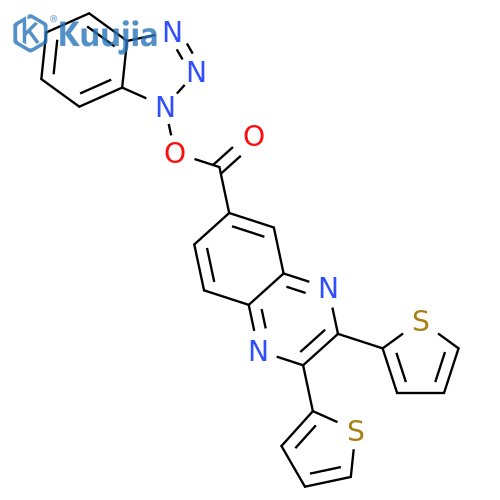 QUINOXALINE, 6-[(1H-BENZOTRIAZOL-1-YLOXY)CARBONYL]-2,3-DI-2-THIENYL- structure
