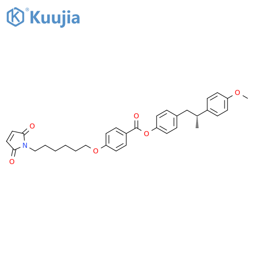 Benzoic acid, 4-[[6-(2,5-dihydro-2,5-dioxo-1H-pyrrol-1-yl)hexyl]oxy]-,4-[(2R)-2-(4-methoxyphenyl)propyl]phenyl ester structure