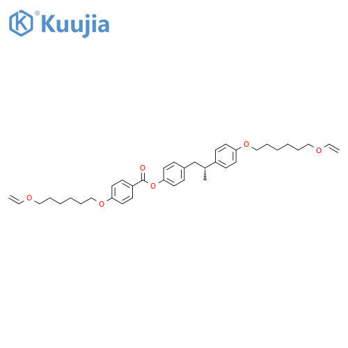 Benzoic acid, 4-[[6-(ethenyloxy)hexyl]oxy]-,4-[(2R)-2-[4-[[6-(ethenyloxy)hexyl]oxy]phenyl]propyl]phenyl ester structure