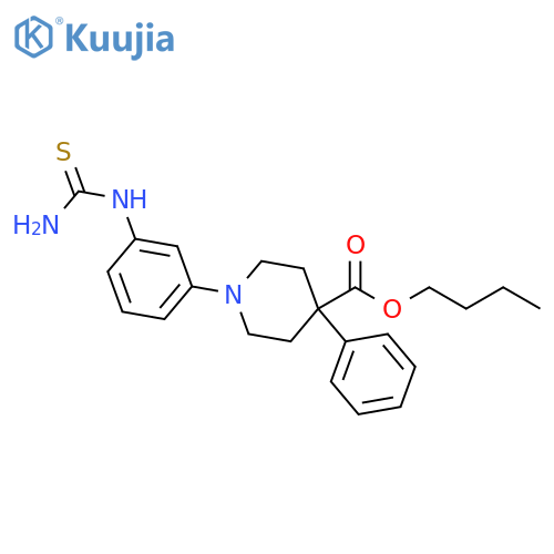 4-Piperidinecarboxylic acid,1-[3-[(aminothioxomethyl)amino]phenyl]-4-phenyl-, butyl ester structure