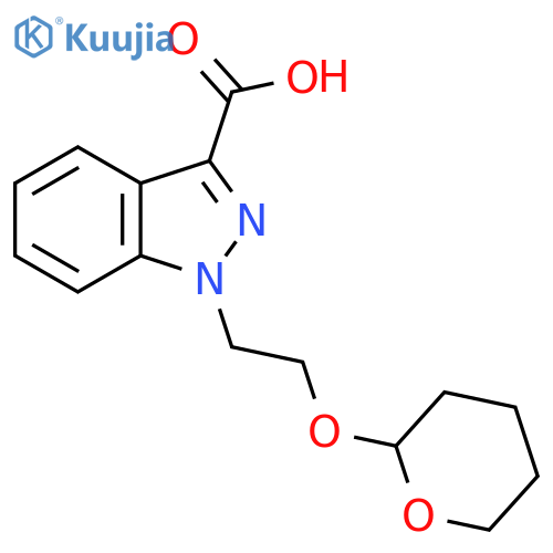 1H-Indazole-3-carboxylic acid,1-[2-[(tetrahydro-2H-pyran-2-yl)oxy]ethyl]- structure