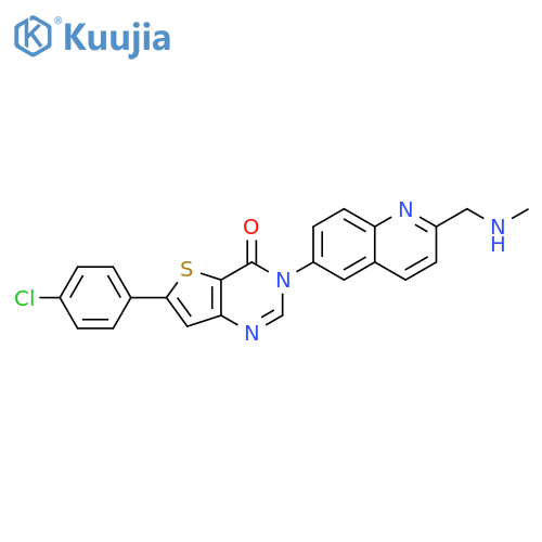 Thieno[3,2-d]pyrimidin-4(3H)-one,6-(4-chlorophenyl)-3-[2-[(methylamino)methyl]-6-quinolinyl]- structure