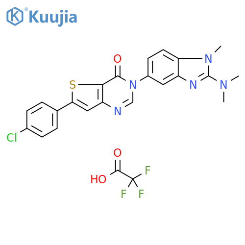 Thieno[3,2-d]pyrimidin-4(3H)-one, 6-(4-chlorophenyl)-3-[2-(dimethylamino)-1-methyl-1H-benzimidazol-5-yl]-, 2,2,2-trifluoroacetate (1:1) structure
