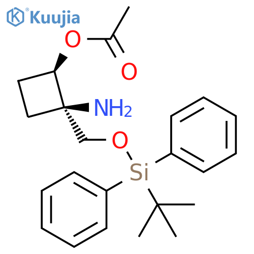 Cyclobutanol, 2-amino-2-[[[(1,1-dimethylethyl)diphenylsilyl]oxy]methyl]-,acetate (ester), (1R,2R)-rel- structure