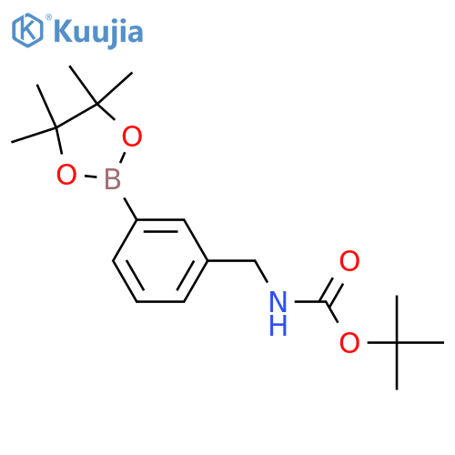 tert-butyl N-[[3-(4,4,5,5-tetramethyl-1,3,2-dioxaborolan-2-yl)phenyl]methyl]carbamate structure