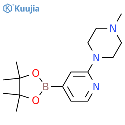 1-methyl-4-[4-(tetramethyl-1,3,2-dioxaborolan-2-yl)pyridin-2-yl]piperazine structure