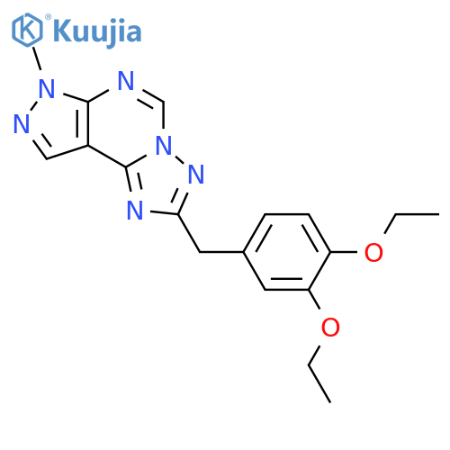 <br>2-(3,4-diethoxybenzyl)-7-methyl-7H-pyrazolo[4,3-e][1,2,4]triazolo[1,5-c]pyr imidine structure