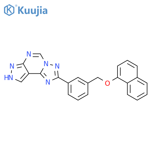 <br>2-[3-(Naphthalen-1-yloxymethyl)-phenyl]-7H-pyrazolo[4,3-e][1,2,4]triazolo[1 ,5-c]pyrimidine structure