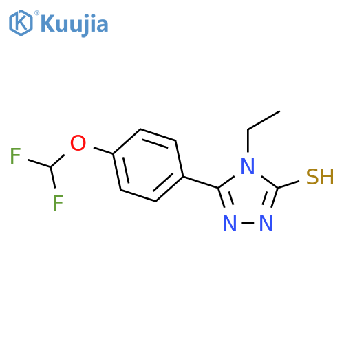 5-4-(difluoromethoxy)phenyl-4-ethyl-4H-1,2,4-triazole-3-thiol structure