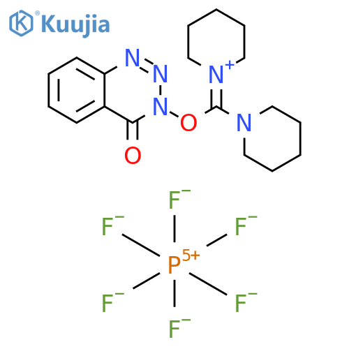 Piperidinium, 1-[[(4-oxo-1,2,3-benzotriazin-3(4H)-yl)oxy]-1-piperidinylmethylene]-, hexafluorophosphate(1-) (1:1) structure