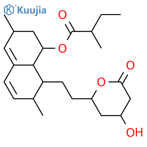 Butanoic acid, 2-methyl-, 1,2,3,7,8,8a-hexahydro-3,7-dimethyl-8-[2-(tetrahydro-4-hydroxy-6-oxo-2H-pyran-2-yl)ethyl]-1-naphthalenyl ester (9CI) structure