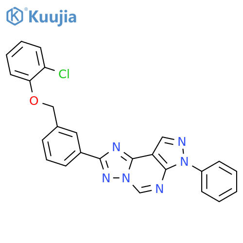 <br>2-[3-(2-Chloro-phenoxymethyl)-phenyl]-7-phenyl-7H-pyrazolo[4,3-e][1,2,4]tri azolo[1,5-c]pyrimidine structure