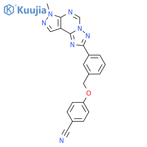 <br>4-[3-(7-Methyl-7H-pyrazolo[4,3-e][1,2,4]triazolo[1,5-c]pyrimidin-2-yl)-benz yloxy]-benzonitrile structure