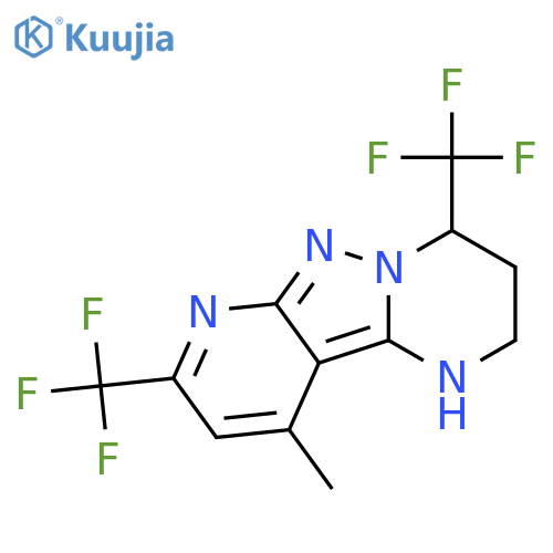 <br>10-Methyl-4,8-bis(trifluoromethyl)-1,2,3,4-tetrahydropyrido[2',3':3,4]pyraz olo[1,5-a]pyrimidine structure