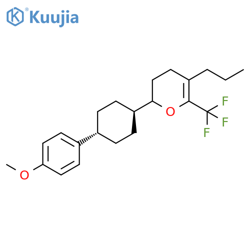 2H-Pyran,3,4-dihydro-2-[trans-4-(4-methoxyphenyl)cyclohexyl]-5-propyl-6-(trifluoromethyl)- structure