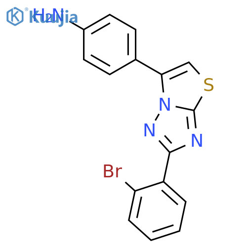 Benzenamine, 4-[2-(2-bromophenyl)thiazolo[3,2-b][1,2,4]triazol-6-yl]- structure