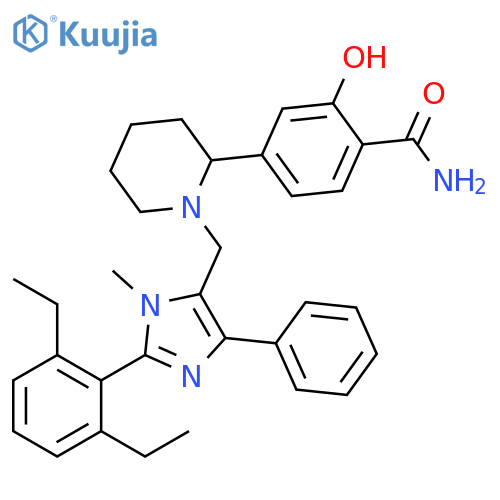 Benzamide, 4-[1-[[2-(2,6-diethylphenyl)-1-methyl-4-phenyl-1H-imidazol-5-yl]methyl]-2-piperidinyl]-2-hydroxy- structure