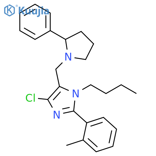 1H-Imidazole, 1-butyl-4-chloro-2-(2-methylphenyl)-5-[(2-phenyl-1-pyrrolidinyl)methyl]- structure