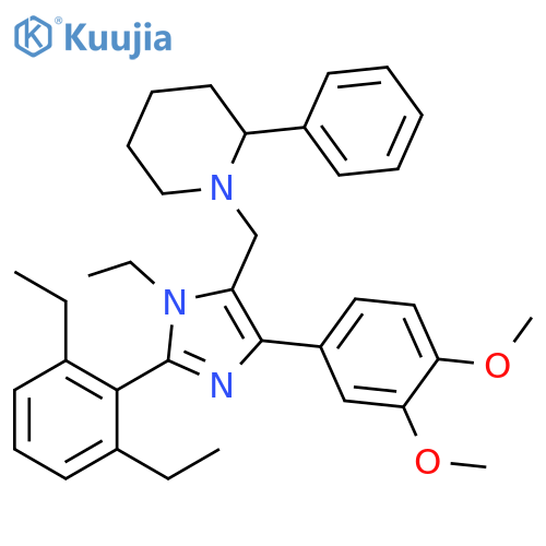Piperidine, 1-[[2-(2,6-diethylphenyl)-4-(3,4-dimethoxyphenyl)-1-ethyl-1H-imidazol-5-yl]methyl]-2-phenyl- structure