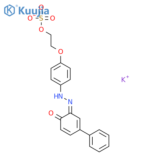 [1,1'-Biphenyl]-4-ol,3-[2-[4-[2-(sulfooxy)ethoxy]phenyl]diazenyl]-, potassium salt (1:1) structure