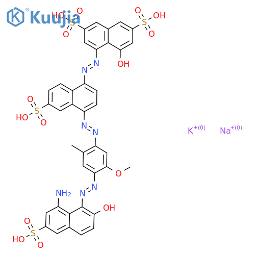 4-[[4-[[4-[(8-amino-2-hydroxy-6-sulpho-1-naphthyl)azo]-5-methoxy-o-tolyl]azo]-6-sulpho-1-naphthyl]azo]-5-hydroxynaphthalene-2,7-disulphonic acid, potassium sodium salt structure