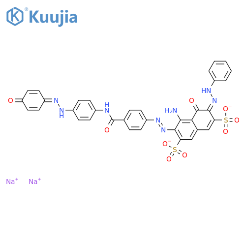 2,7-Naphthalenedisulfonicacid,4-amino-5-hydroxy-3-[2-[4-[[[4-[2-(4-hydroxyphenyl)diazenyl]phenyl]amino]carbonyl]phenyl]diazenyl]-6-(2-phenyldiazenyl)-,sodium salt (1:?) structure