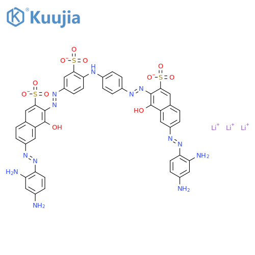 Trilithium 6-((2,4-diaminophenyl)azo)-3-((4-((4-((7-((2,4-diaminophenyl)azo)-1-hydroxy-3-sulphonato-2-naphthyl)azo)phenyl)amino)-3-sulphonatophenyl)azo)-4-hydroxynaphthalene-2-sulphonate structure