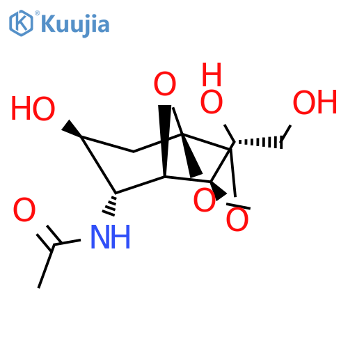 methyl 5-acetamido-1,7-anhydro-3,5-dideoxy-beta-D-glycero-D-galacto-nonulopyranoside structure