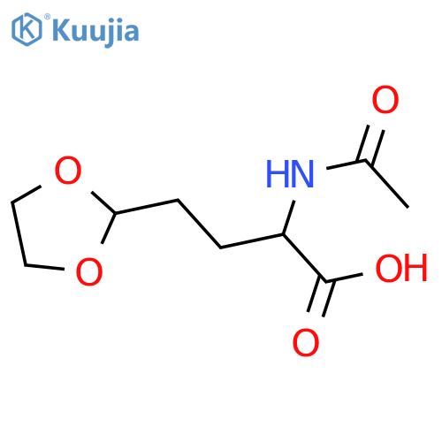 4-(1,3-Dioxolan-2-yl)-2-acetamidobutanoic acid structure