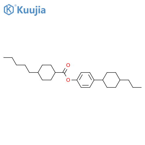 Cyclohexanecarboxylicacid, 4-pentyl-, 4-(trans-4-propylcyclohexyl)phenyl ester, trans- structure