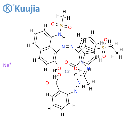 sodium [2-[(4,5-dihydro-3-methyl-5-oxo-1-phenyl-1H-pyrazol-4-yl)azo]benzoato(2-)][N-[8-[[5-(ethylsulphonyl)-2-hydroxyphenyl]azo]-7-hydroxy-1-naphthyl]methanesulphonamidato(2-)]chromate(1-) structure