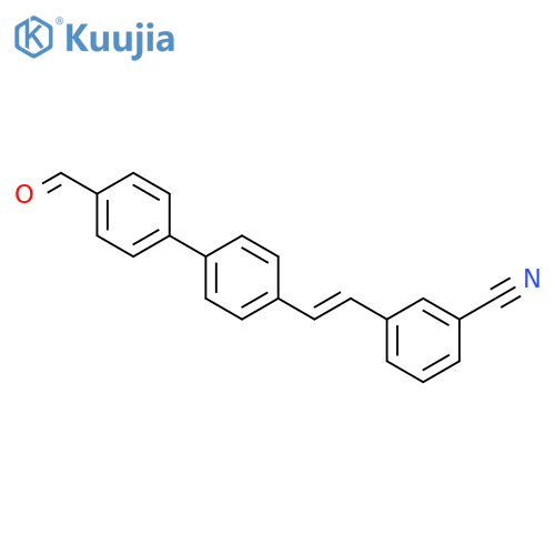 Benzonitrile, 3-[2-(4'-formyl[1,1'-biphenyl]-4-yl)ethenyl]- structure