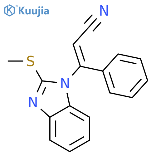 2-PROPENENITRILE, 3-[2-(METHYLTHIO)-1H-BENZIMIDAZOL-1-YL]-3-PHENYL- structure