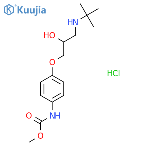 methyl {4-[3-(tert-butylamino)-2-hydroxypropoxy]phenyl}carbamate hydrochloride structure