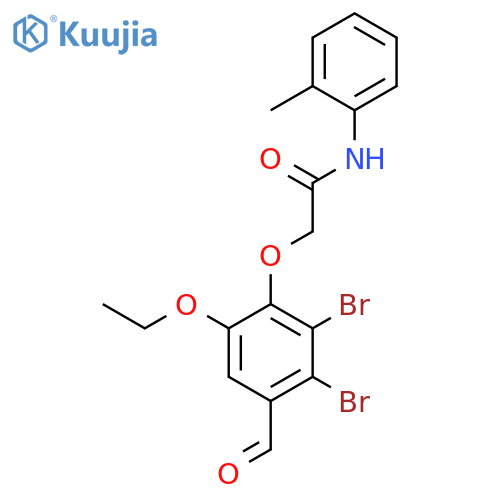 2-(2,3-Dibromo-6-ethoxy-4-formyl-phenoxy)-N-o-tolyl-acetamide structure