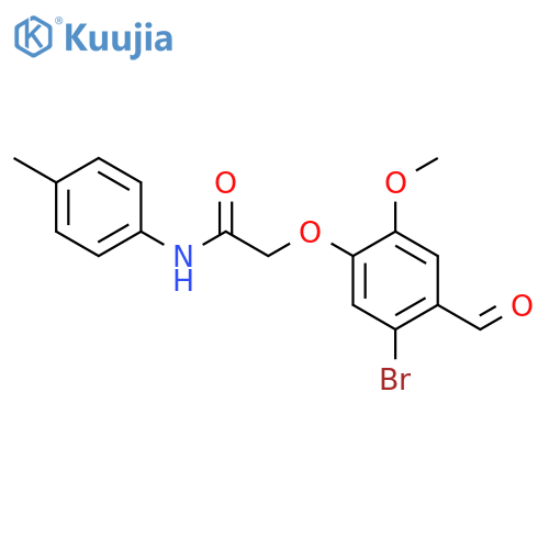 2-(5-Bromo-4-formyl-2-methoxy-phenoxy)-N-p-tolyl-acetamide structure