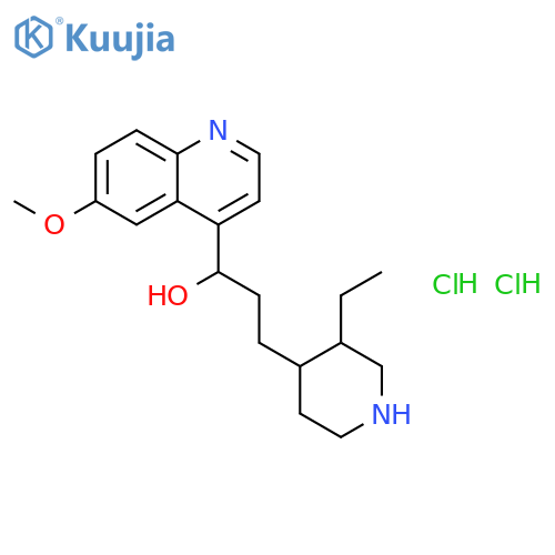 (1R)-3-[(3R,4R)-3-ethylpiperidin-4-yl]-1-(6-methoxyquinolin-4-yl)propan-1-ol dihydrochloride structure