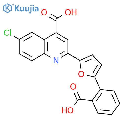 2-5-(2-carboxyphenyl)furan-2-yl-6-chloroquinoline-4-carboxylic acid structure