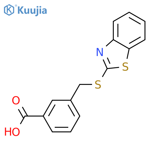 3-[(1,3-benzothiazol-2-ylthio)methyl]benzoic acid structure