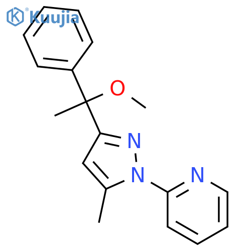 Pyridine, 2-[3-[(1R)-1-methoxy-1-phenylethyl]-5-methyl-1H-pyrazol-1-yl]- structure