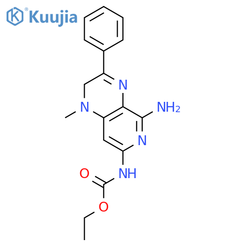 ethyl (5-amino-1-methyl-3-phenyl-1,2-dihydropyrido[3,4-b]pyrazin-7-yl)carbamate structure