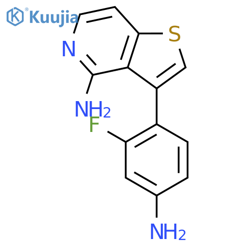 Thieno[3,2-c]pyridin-4-amine, 3-(4-amino-2-fluorophenyl)- structure